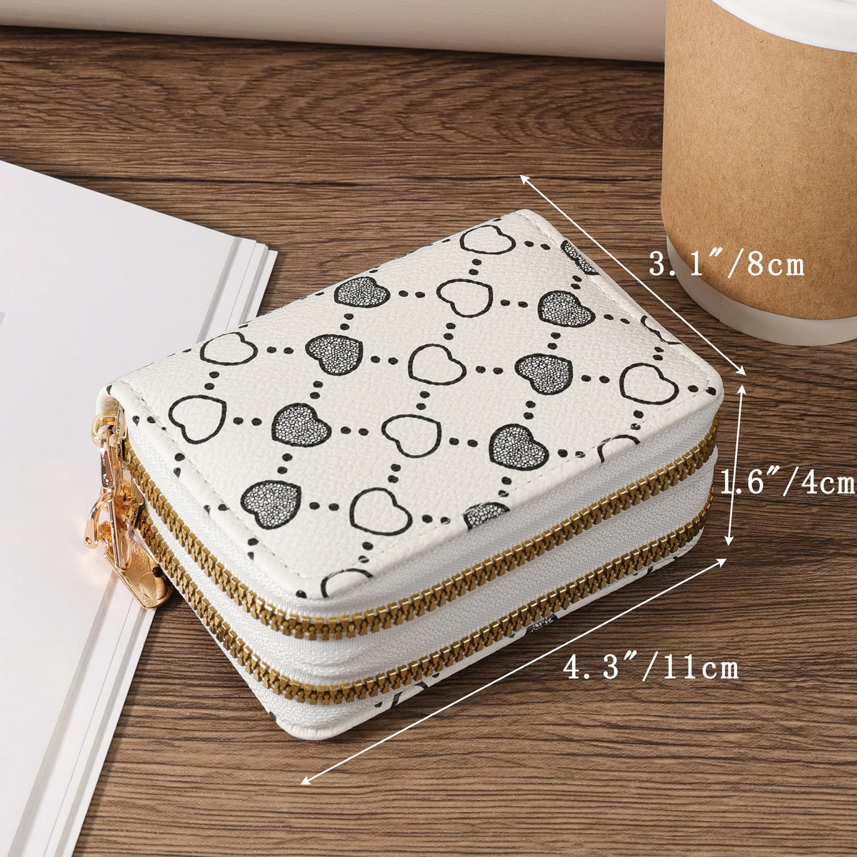Women'S Minimalist Short Wallet, Coin Wallet, Stylish Dual Zipper Clip, Multifunctional Key and Cash Storage Bag