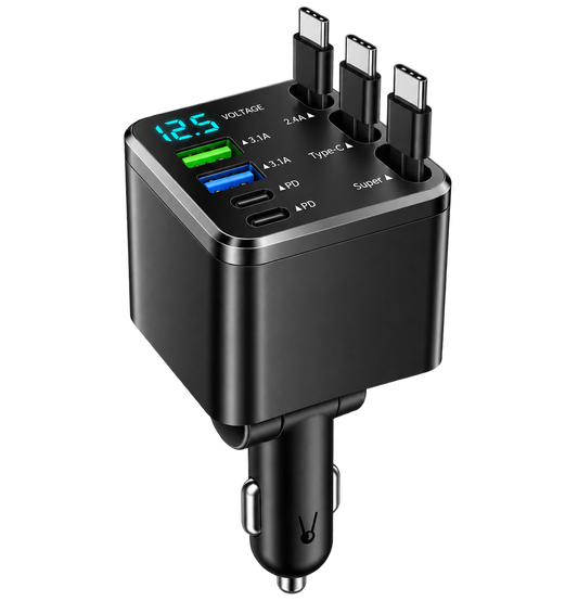 DriveHub - 7-in-1 Retractable Car charger